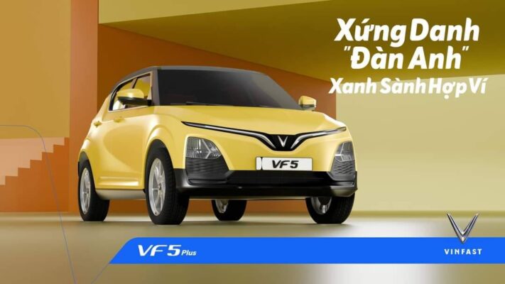 VF 5 Plus màu vàng sành điệu