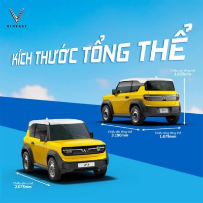 Kích thước tổng thể của VinFast VF 3